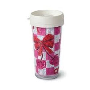 Ashland Pink and White Diamond Art Travel Tumbler